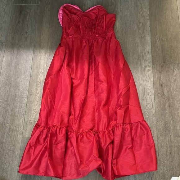 NWT! Anthropologie Pink/Red Hutch Strapless Heart Maxi Dress - US 10 ⚽️ - Picture 13 of 16